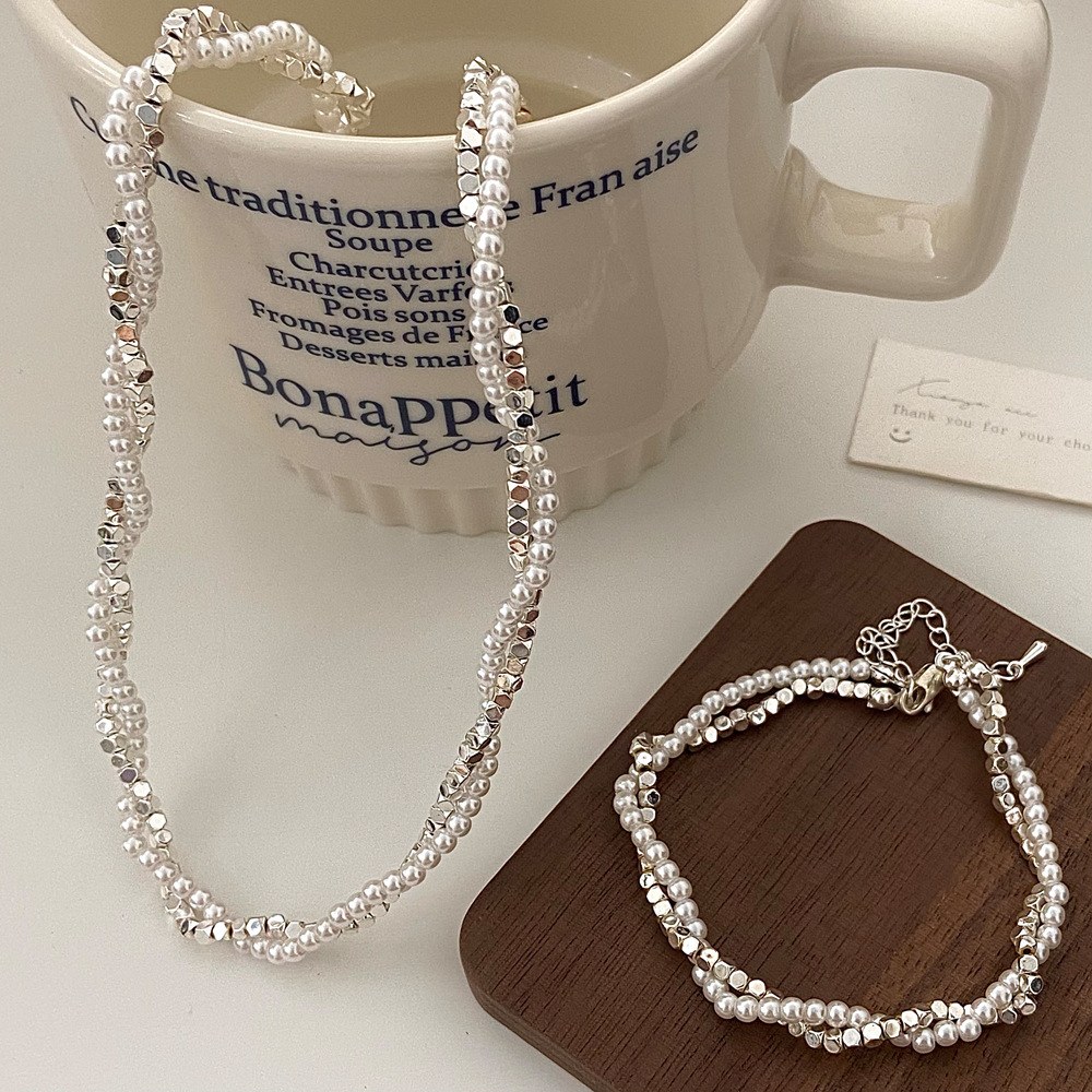 Pearl and silver jewelry gift set